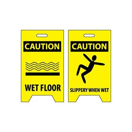 NATIONAL MARKER CO NMC Floor Sign - Caution Wet Floor Caution Slippery When Wet FS1